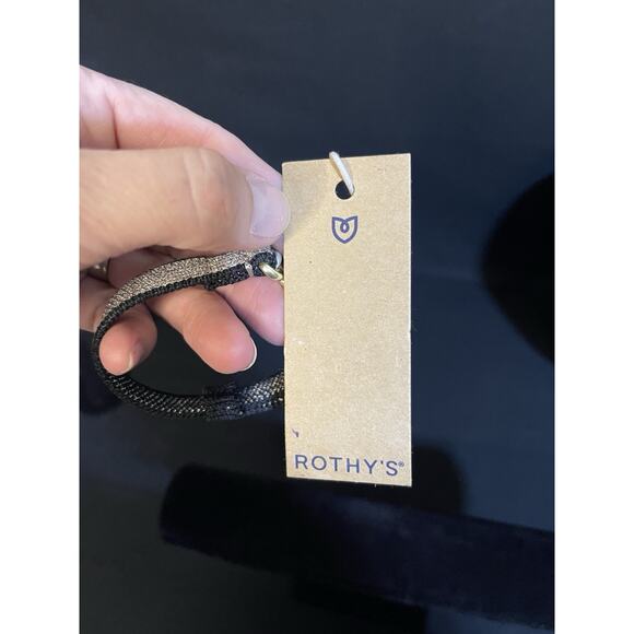 Rothy's The Bracelet Silver Dust Black Metallic Silver Gold Tone Hardware NWT - Picture 5 of 6